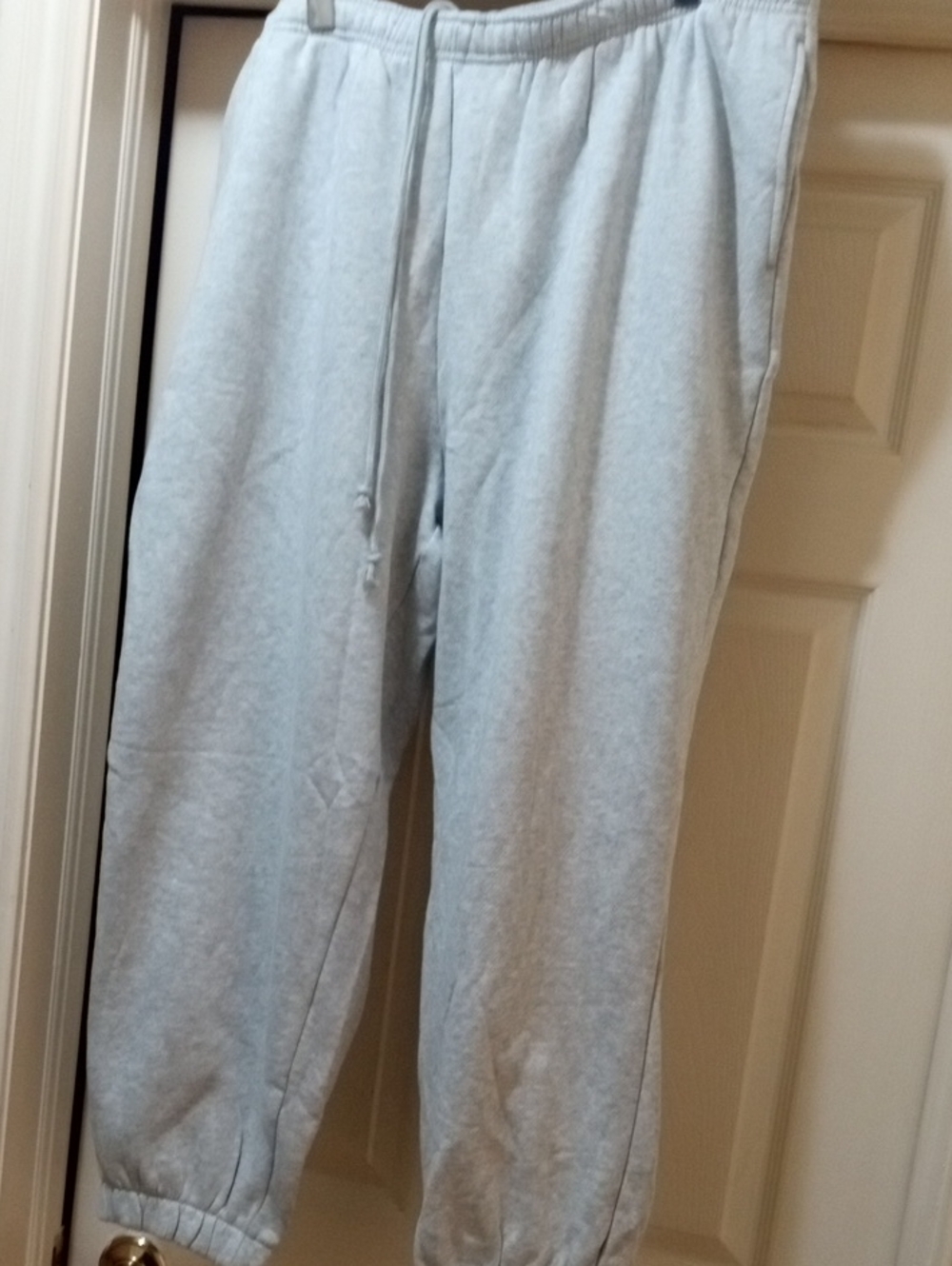 💲1⃣6⃣▶Light Gray Men's Fleece Joggers with Drawstring Waist